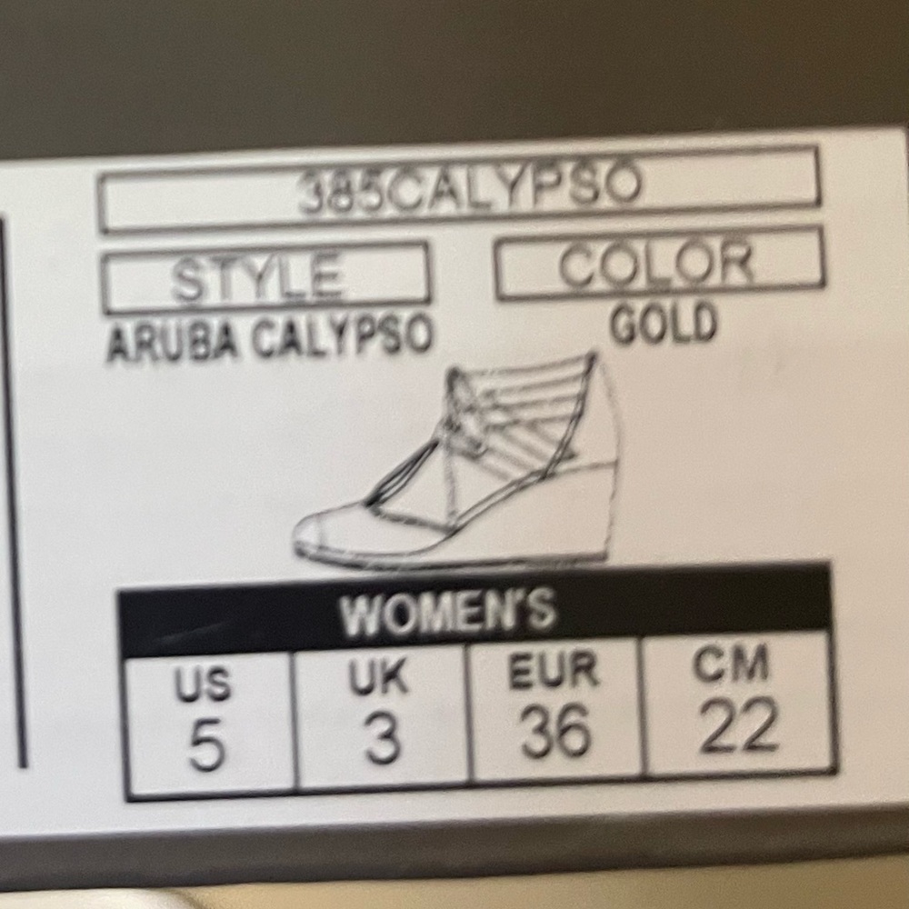 NIB VIONIC GOLD ARUBA CALYPSO WEDGE SANDALS WOMENS SIZE 5 LEATHER ESPADRILLES - Picture 11 of 11